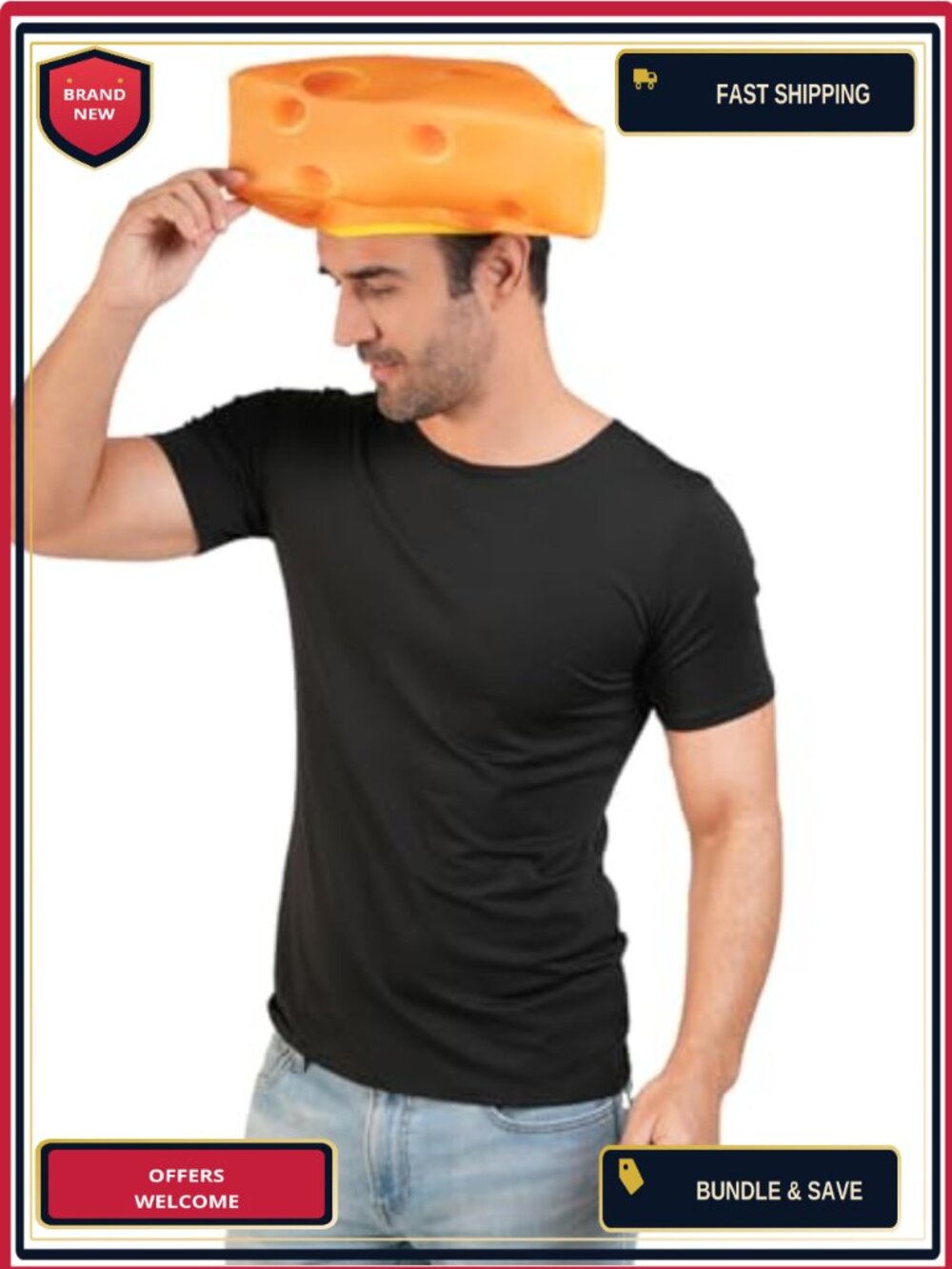 Cheese Hat Costume Adult One Size Funny Food Cosplay Party
